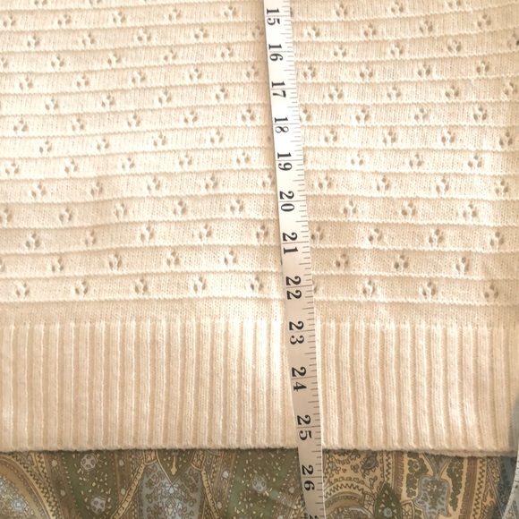 J. Crew Ivory Pointelle Crewneck Sweater - Picture 7 of 13